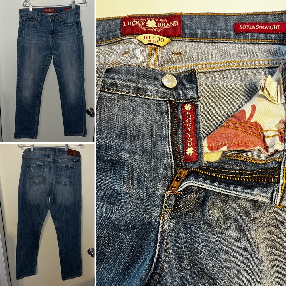 Lucky Brand Sofia Straight Lucky You Jeans 10 / 30 Ankel To Tough To Die